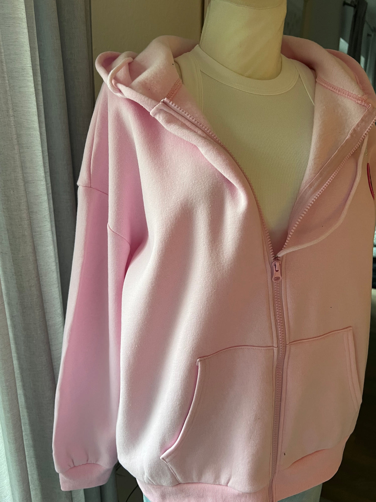 Sweatshirt Jacke von Zwillingsherz in rosa oder grau