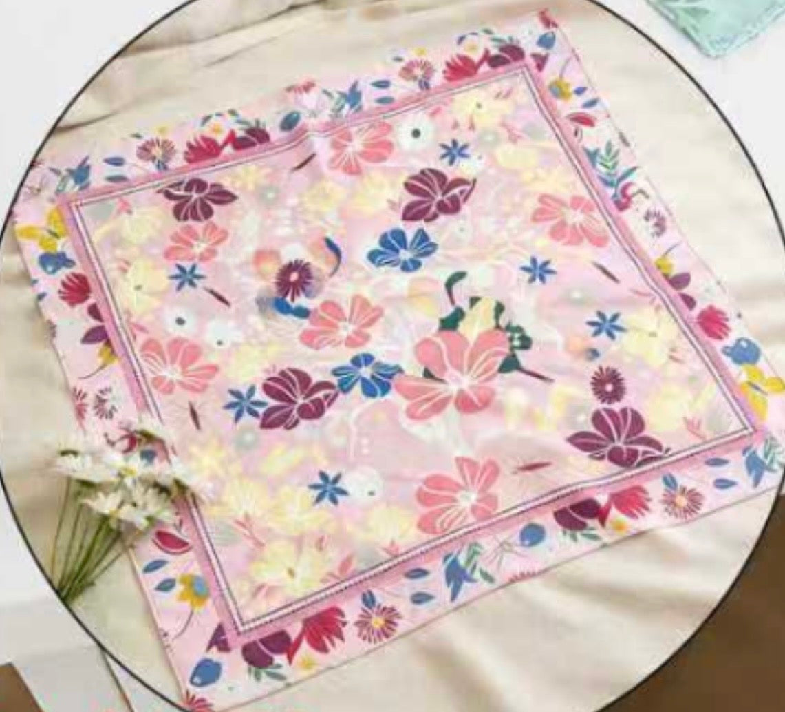 Schal xl Blumen 70x70 cm