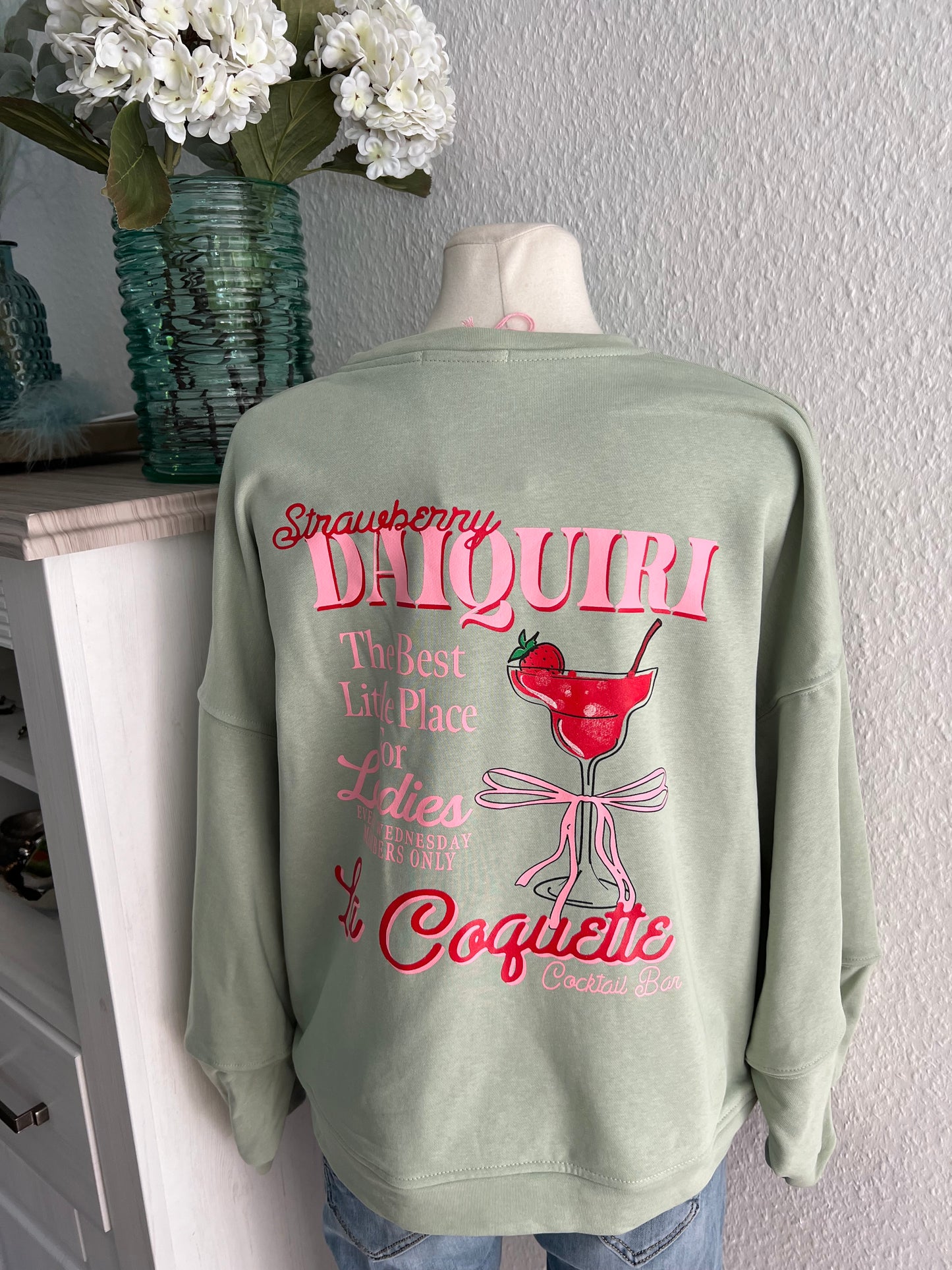 Sweatshirt in mint mit Print