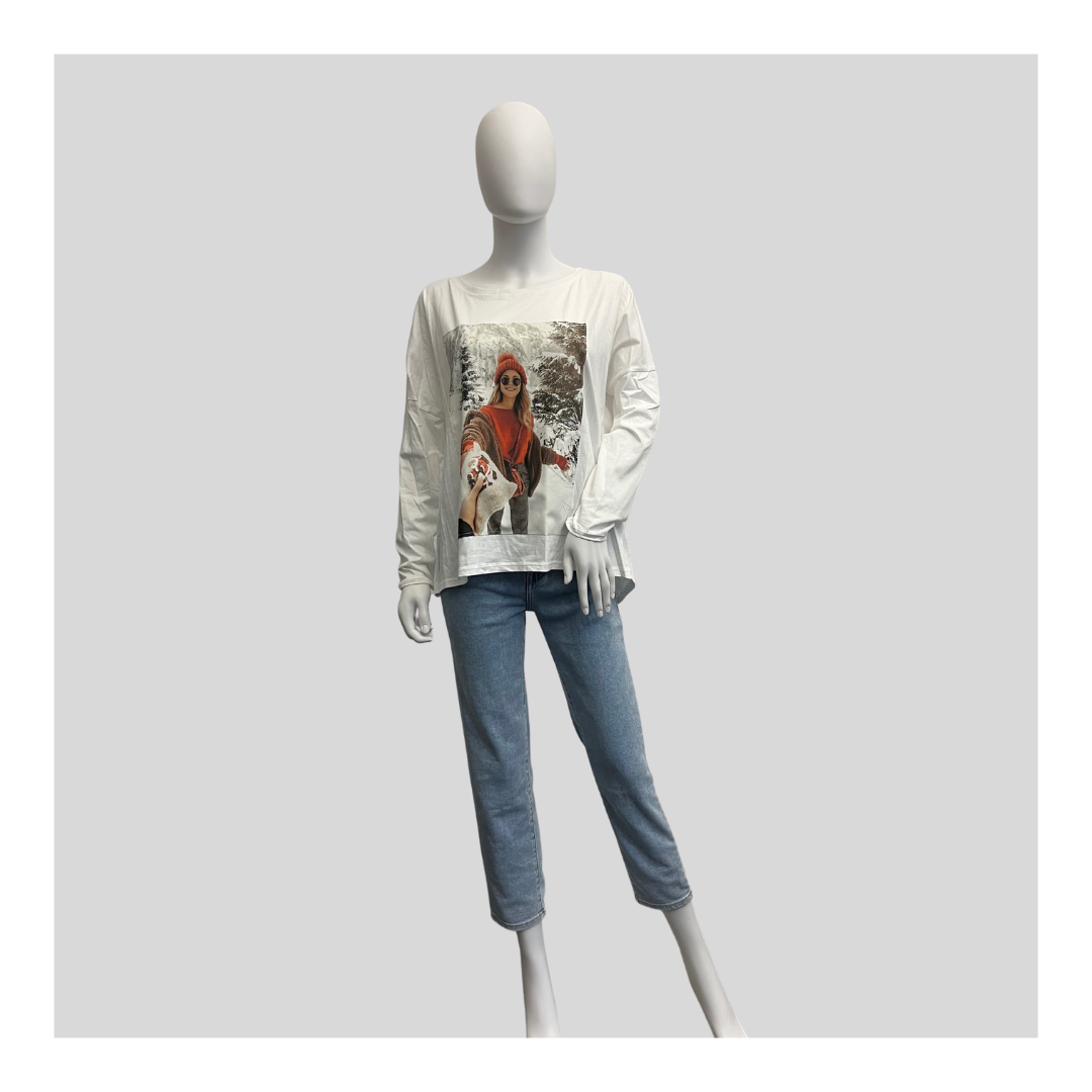 Langarmshirt "Weiß"