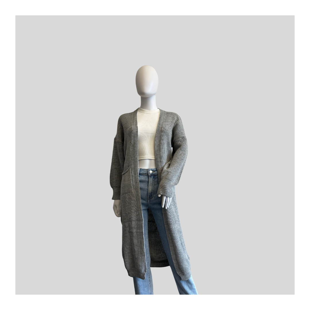 Lange Strickjacke "Grob"