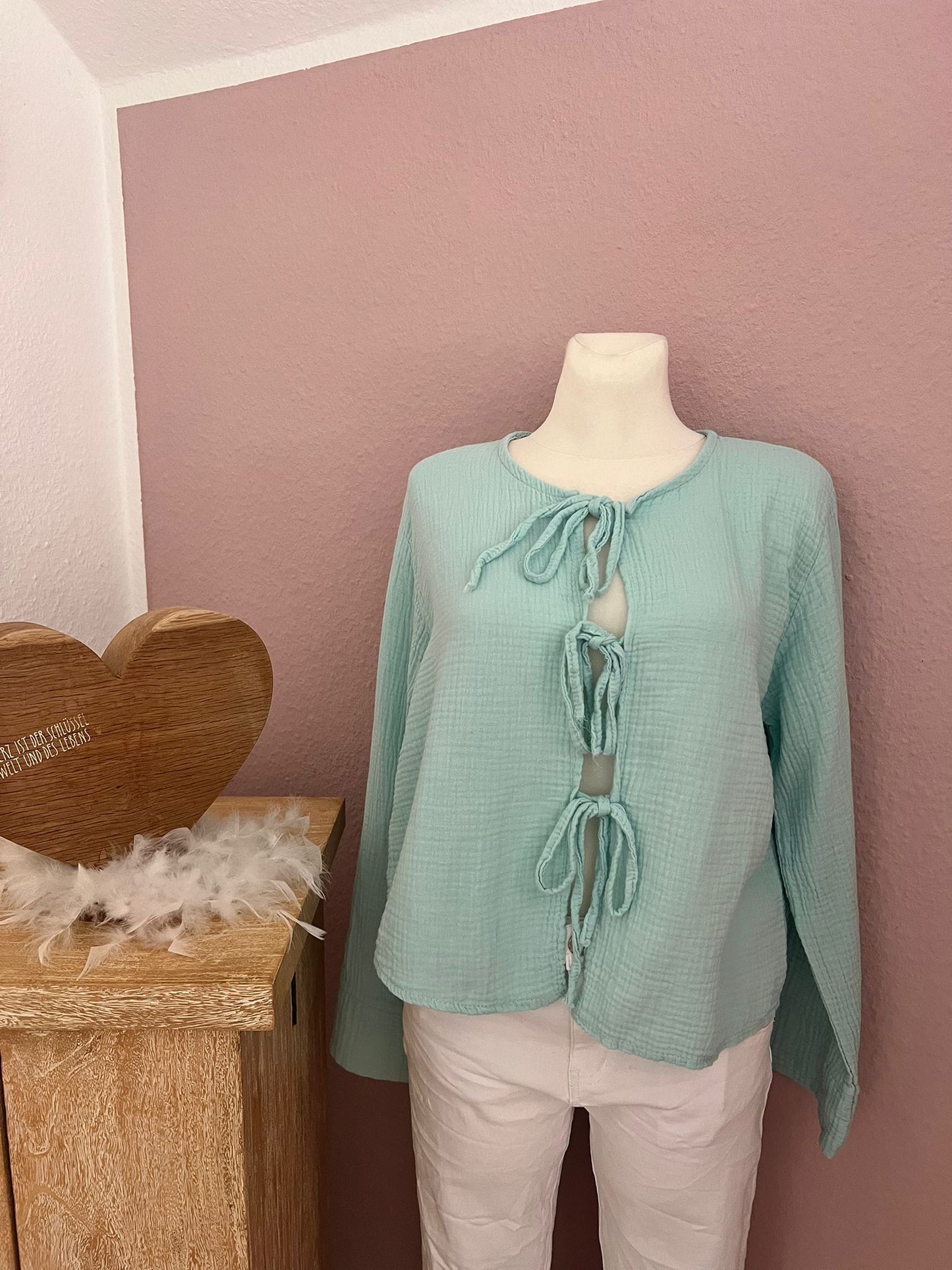 Musselin Bluse zum binden