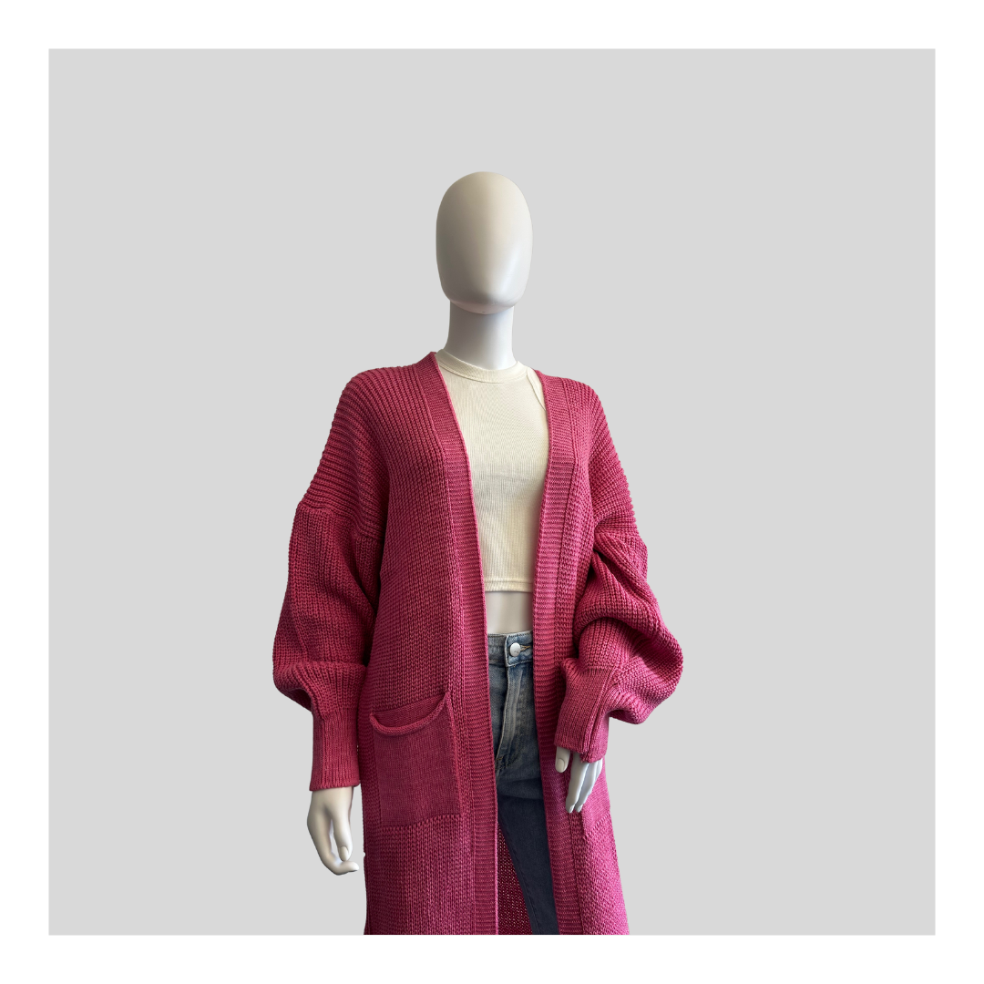 Lange Strickjacke "Grob"