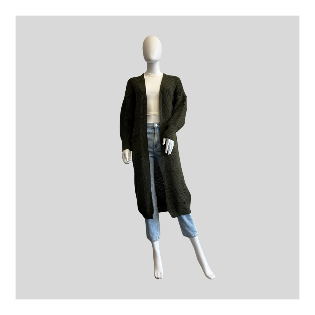 Lange Strickjacke "Grob"