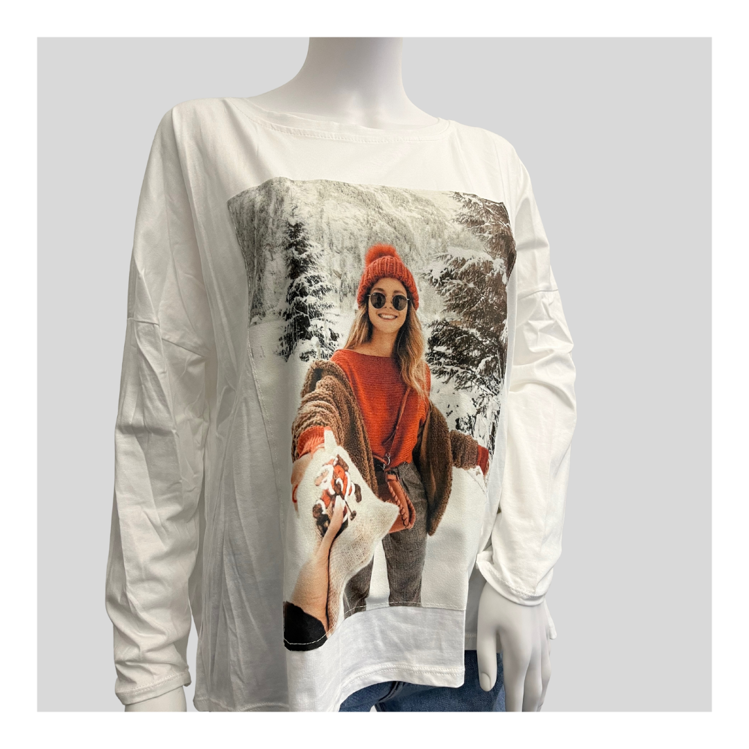 Langarmshirt "Weiß"