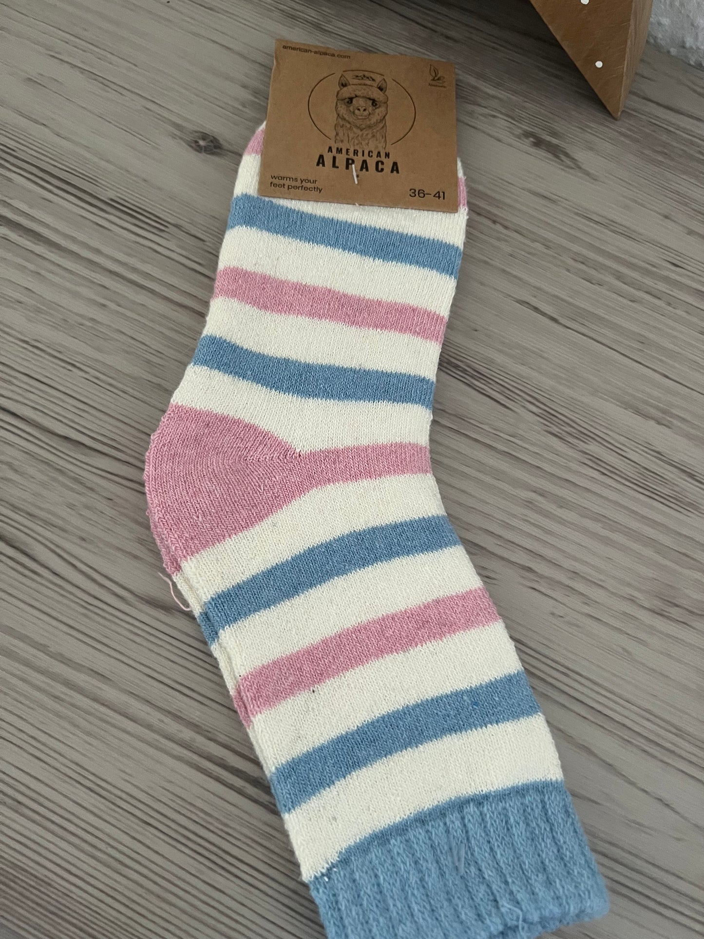 Alpaca Socken Gr 36-41 rosa blau