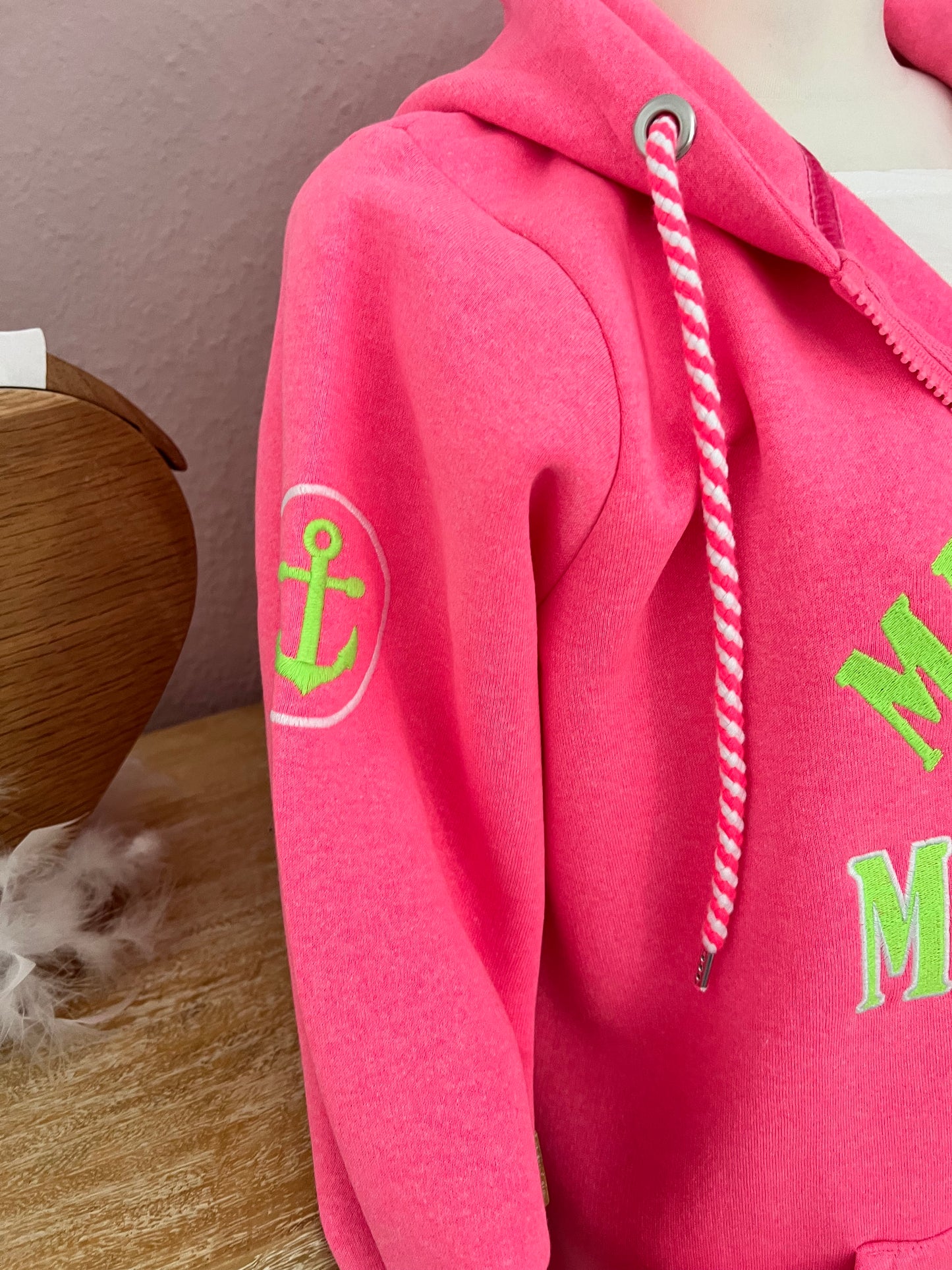 Zwillingsherz Hoodiejacke Moin Moin pink