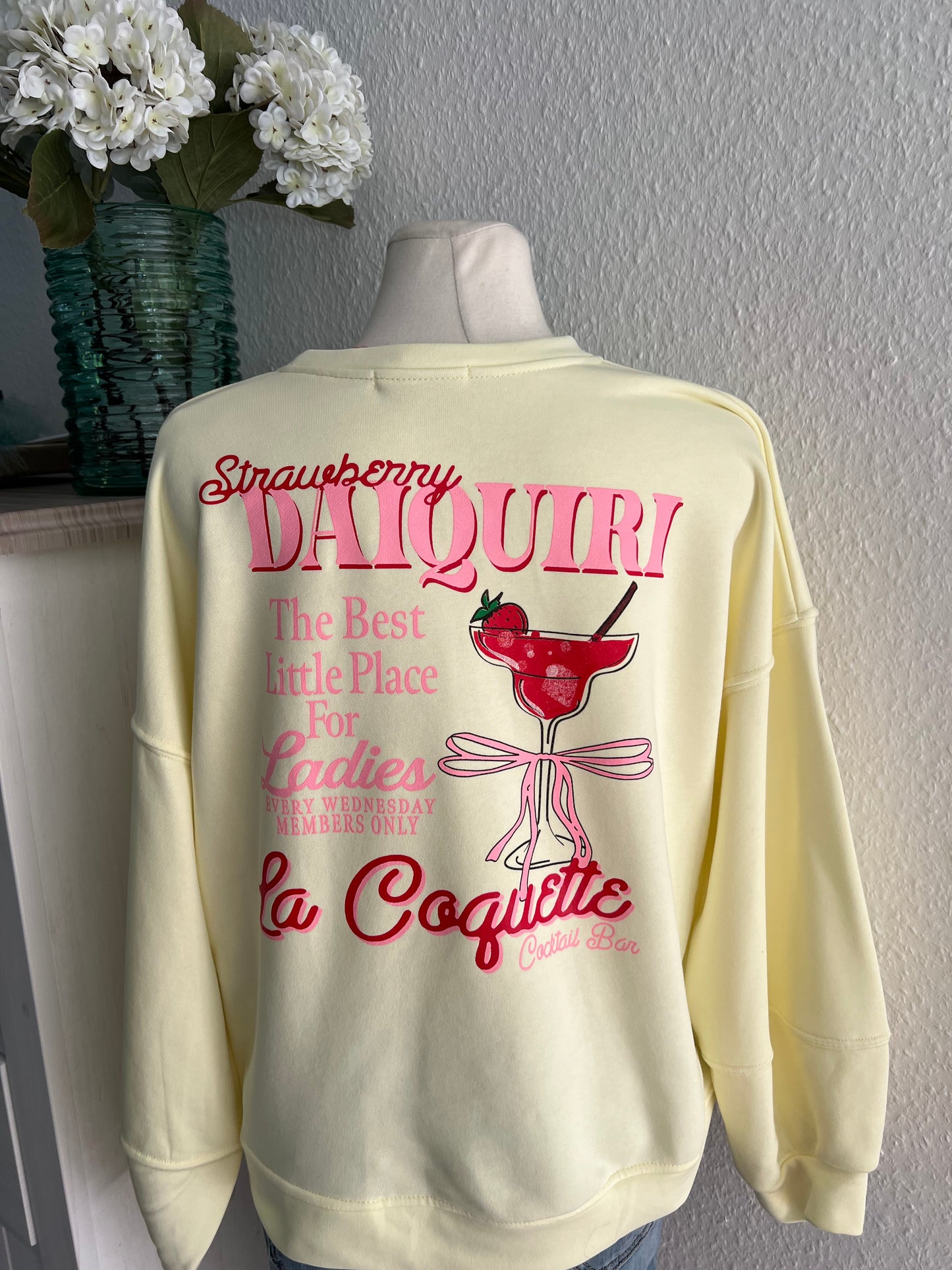 Sweatshirt in gelb mit Print