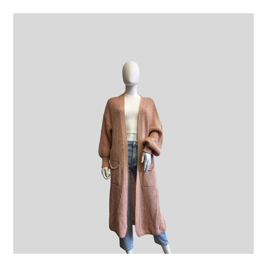 Lange Strickjacke "Grob"