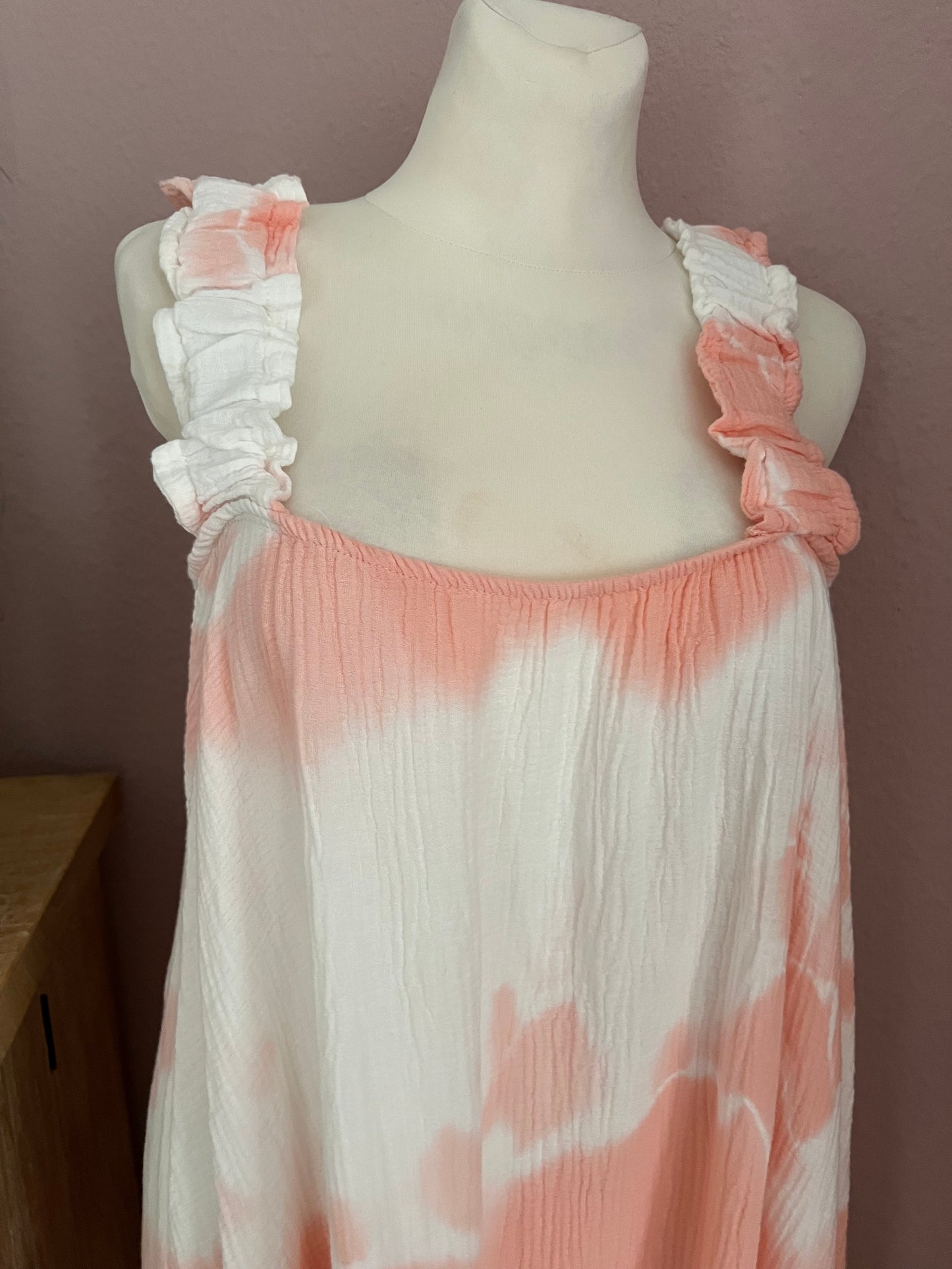 Trägerkleid in apricot