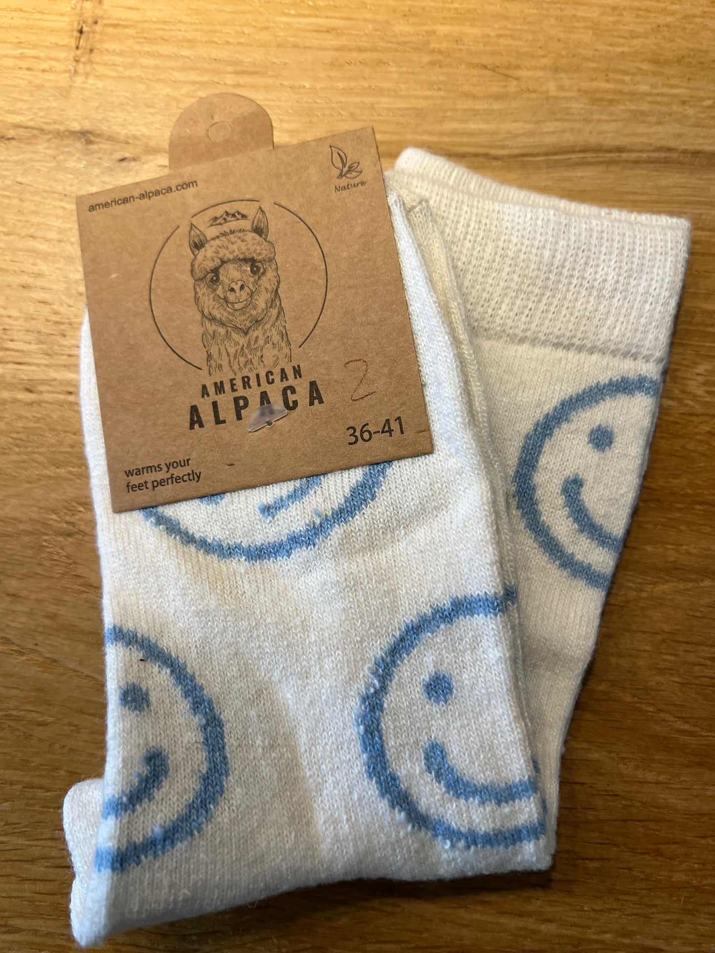 Alpaca Smiley Socken Gr 36-41 JN26-8218 🦙