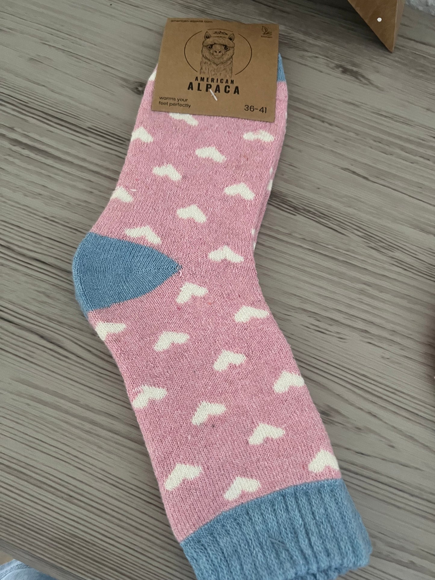 Alpaca Socken Gr 36-41 rosa blau
