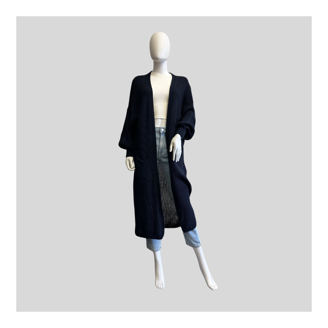 Lange Strickjacke "Grob"
