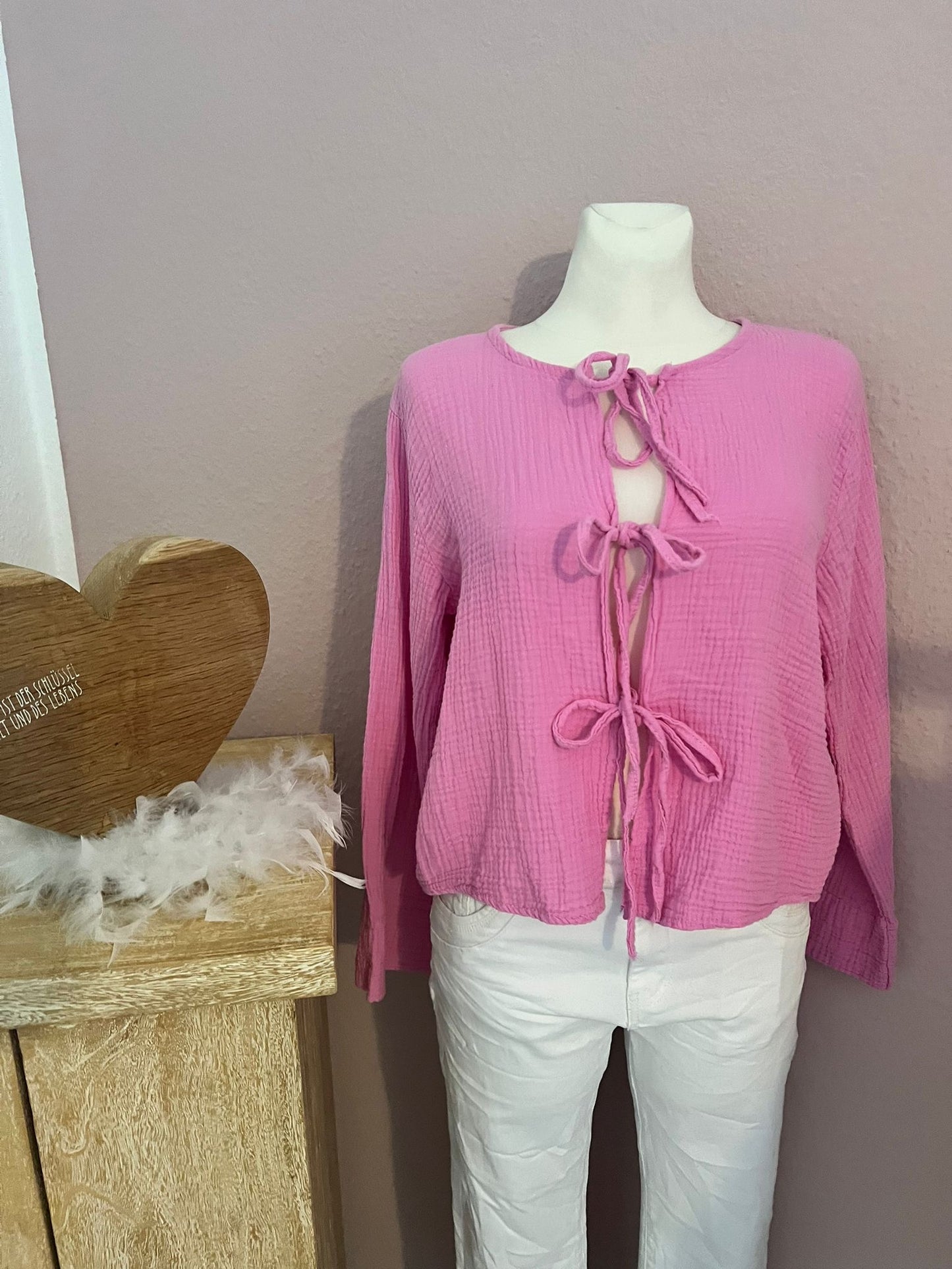 Musselin Bluse zum binden