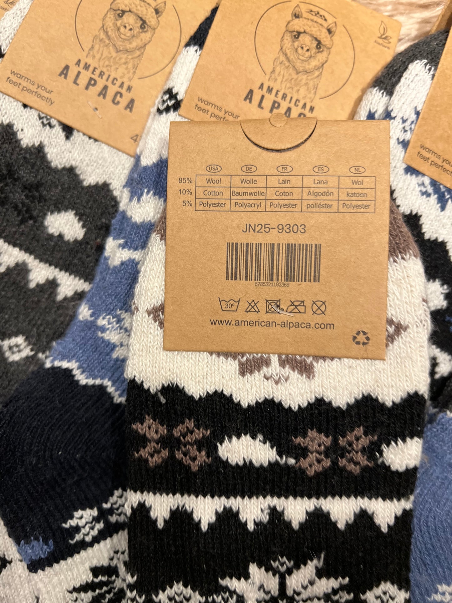Alpaca Herren Socken Gr. 41-47 "Schneeflocke" ❌