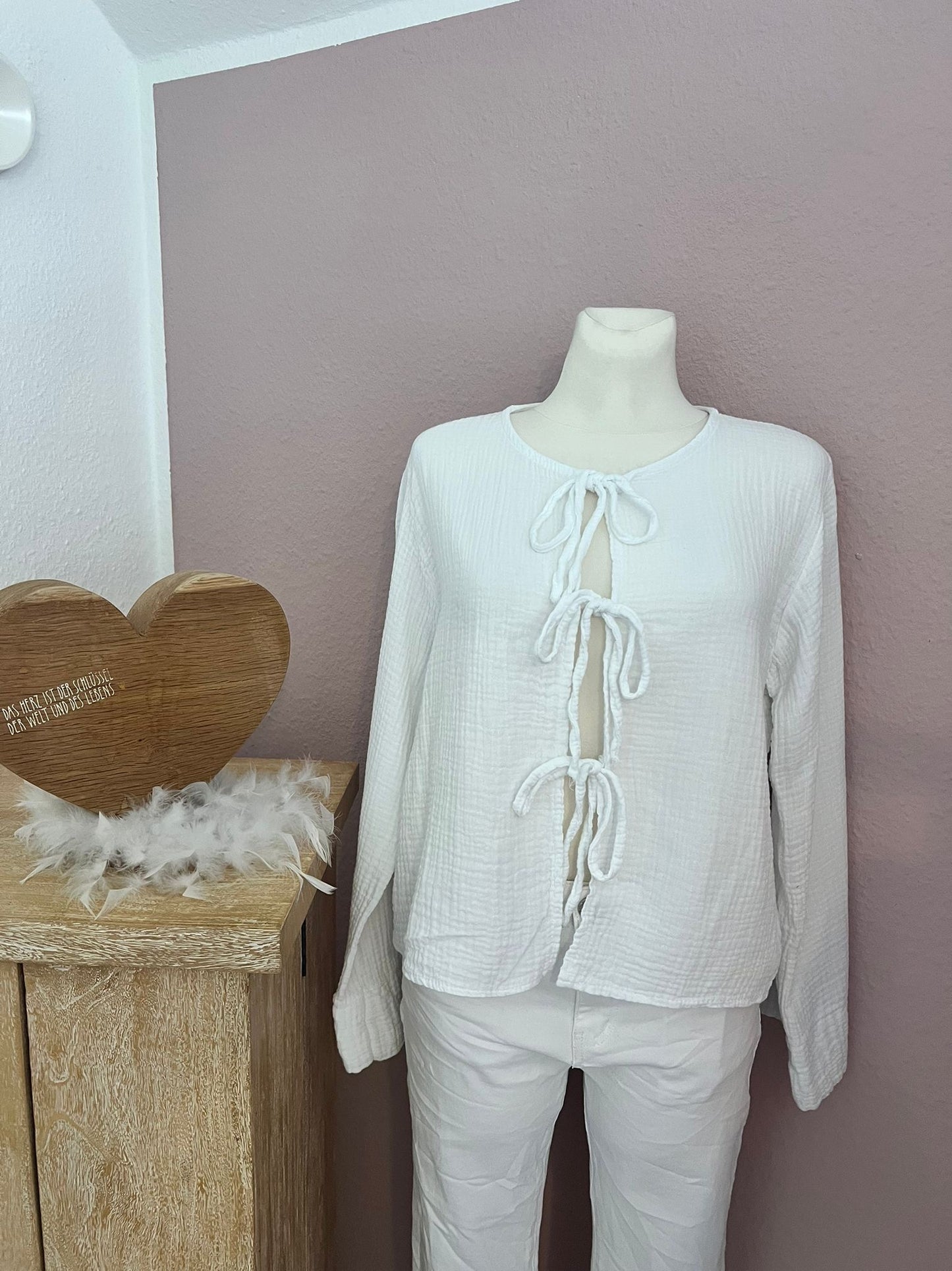 Musselin Bluse zum binden
