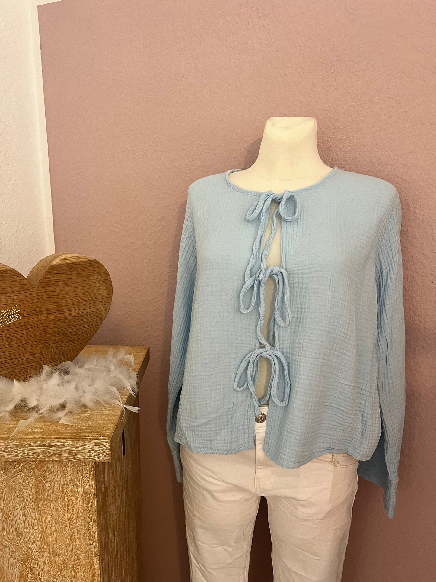 Musselin Bluse zum binden