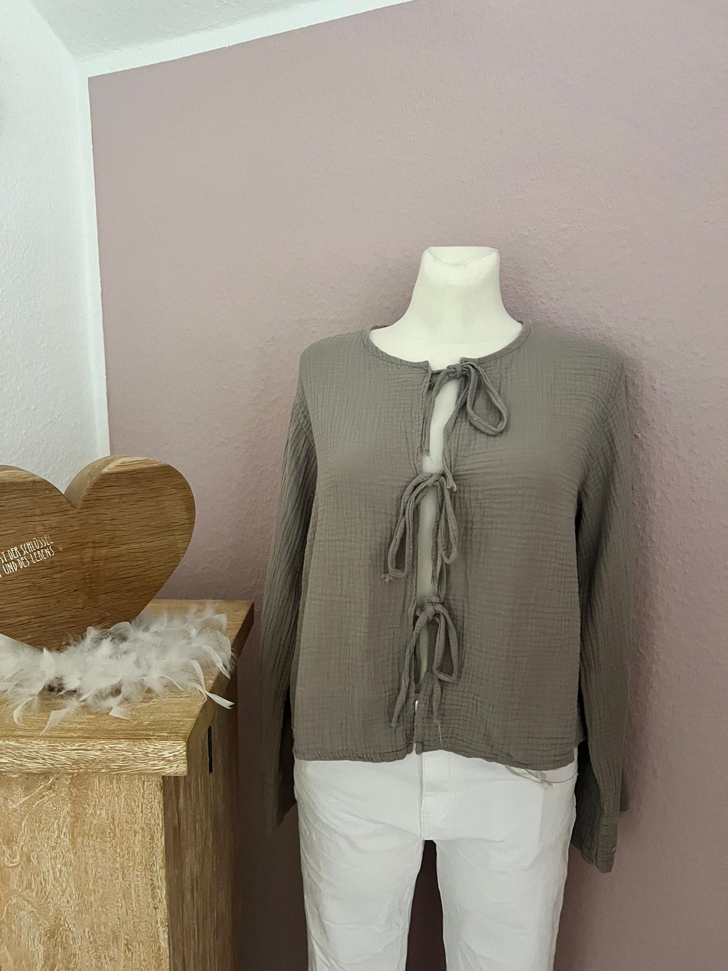 Musselin Bluse zum binden