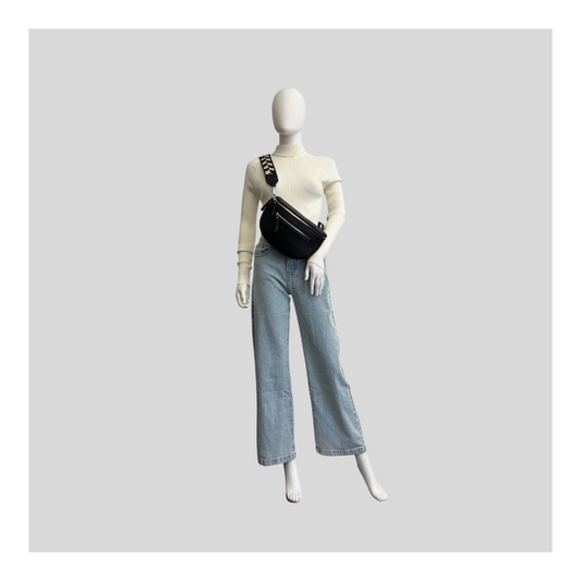 Crossbody "2 Reißverschlüsse und Stoffgurt"