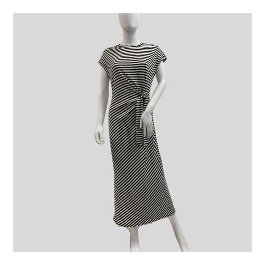 Langes Kleid "Gestreift mit Knoten"