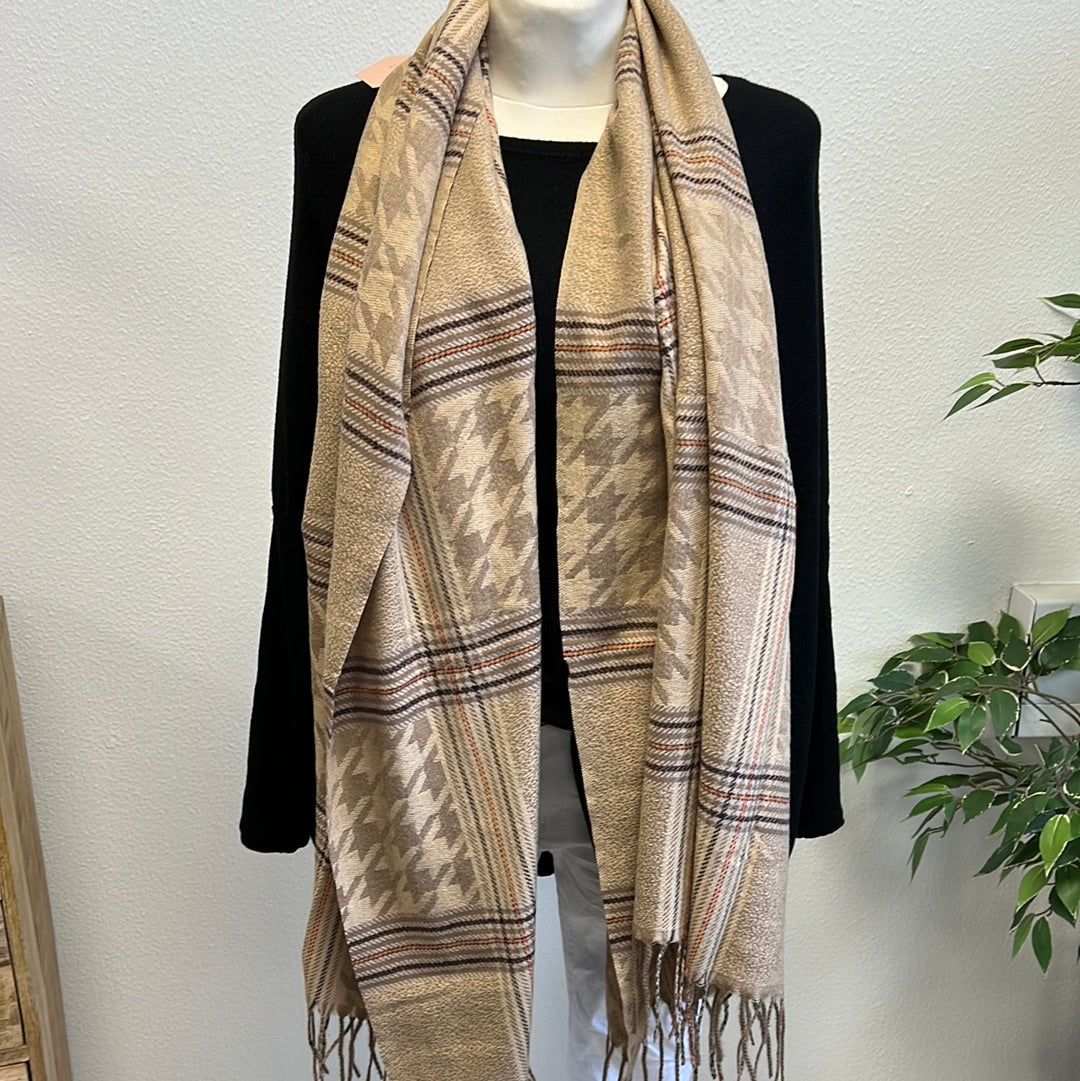 Schal "Karo Beige/Taupe"