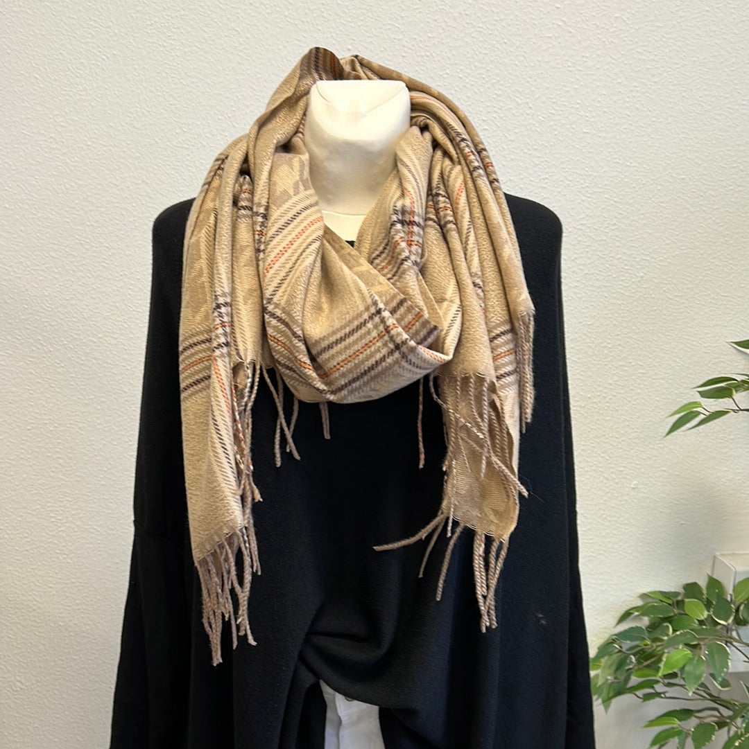 Schal "Karo Beige/Taupe"