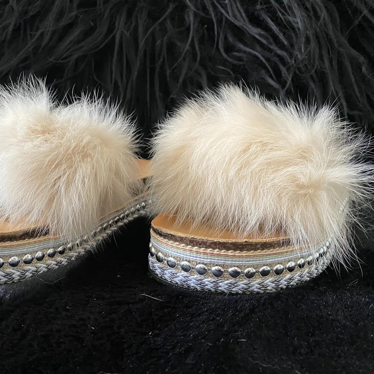 Pantoletten "Beige"