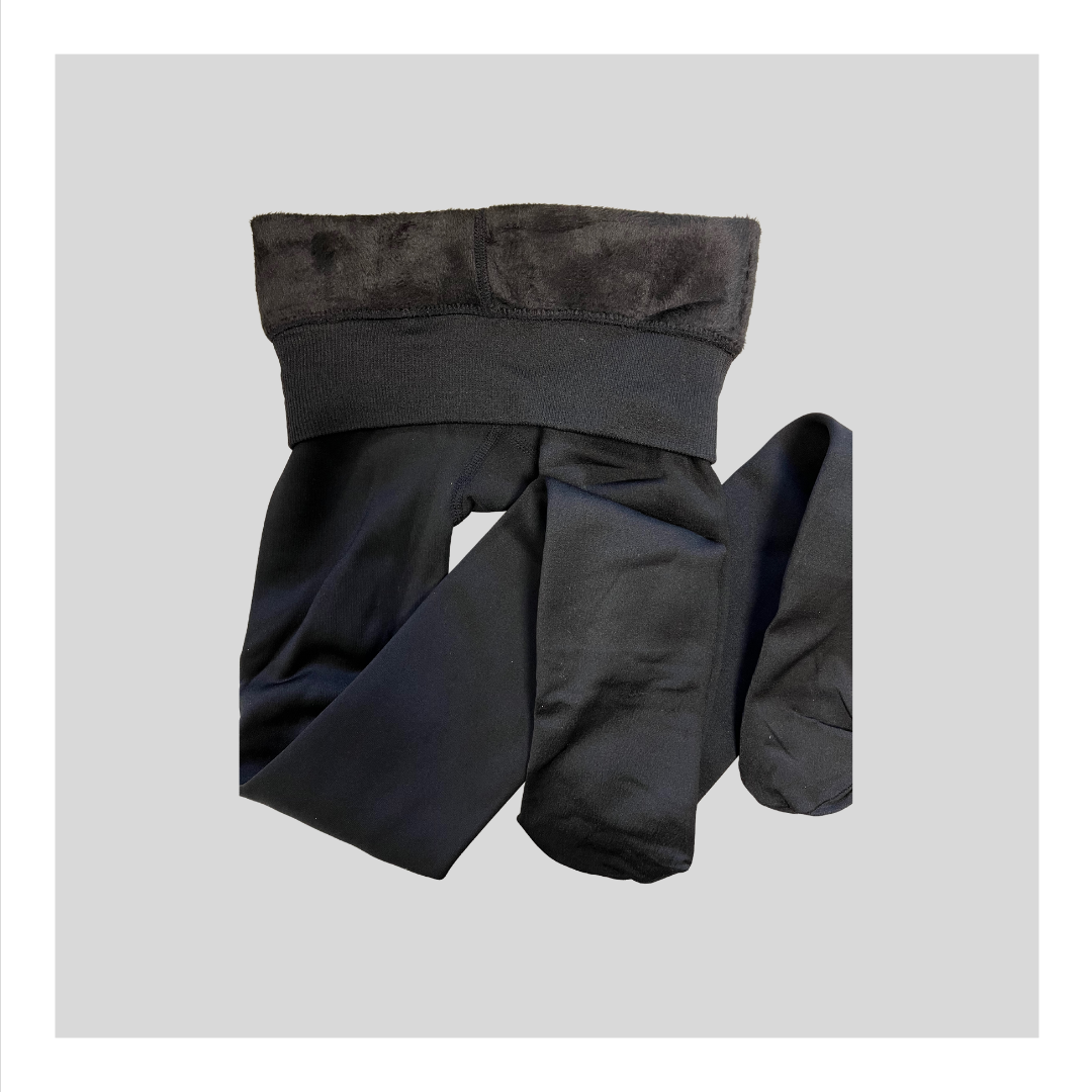Schwarze Strumpfhose „Gefüttert“
