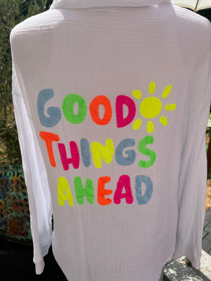 Musselin Bluse Good things ahead