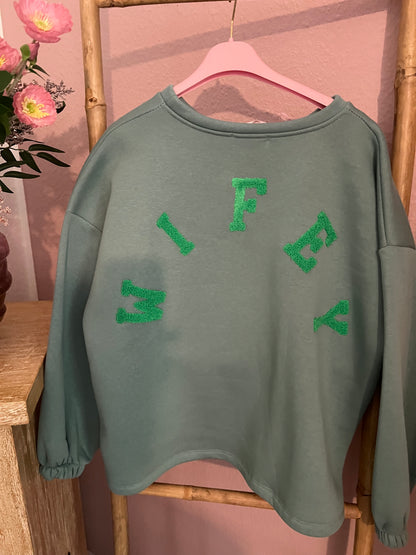 Wifey Sweatshirt in mint