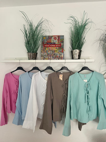 Musselin Bluse zum binden