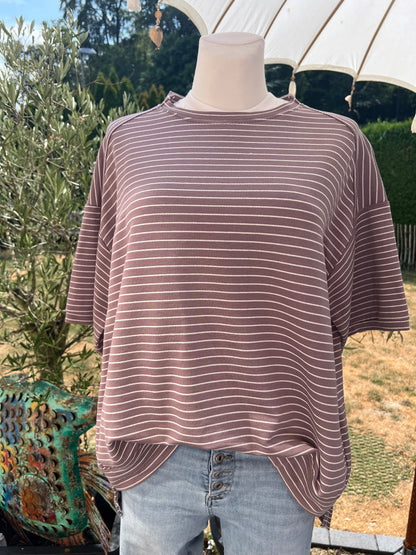 T Shirt gestreift hinten länger