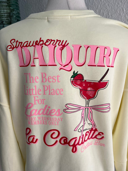 Sweatshirt in gelb mit Print