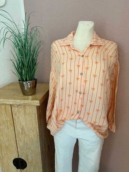 Musselin Bluse apricot