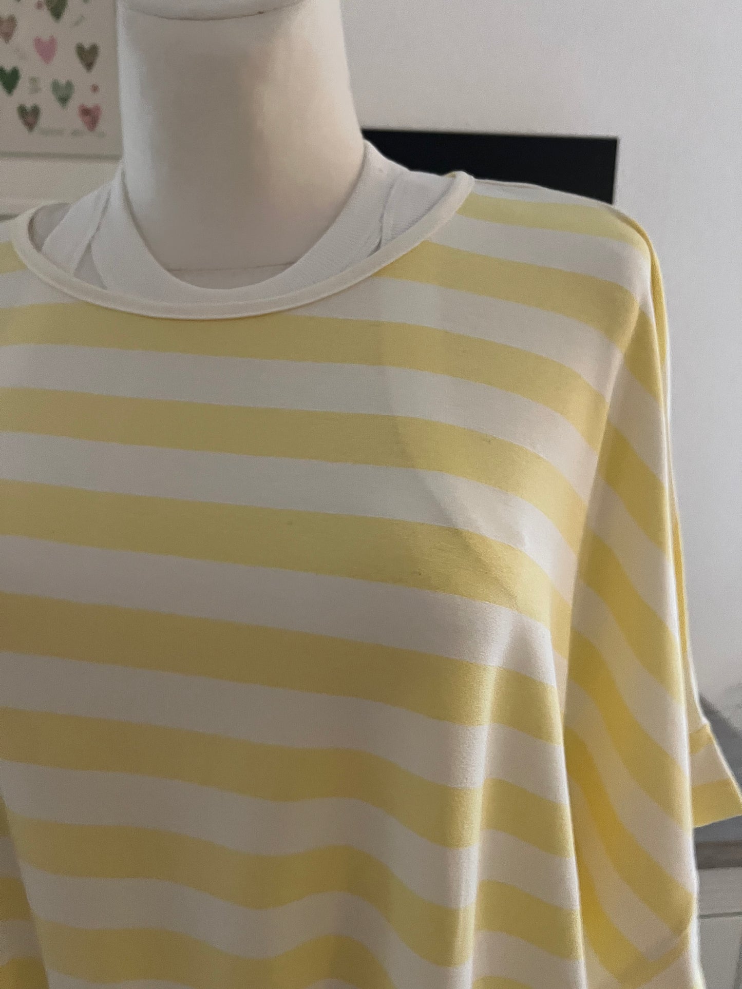 Oversized Shirt in gelb creme gestreift