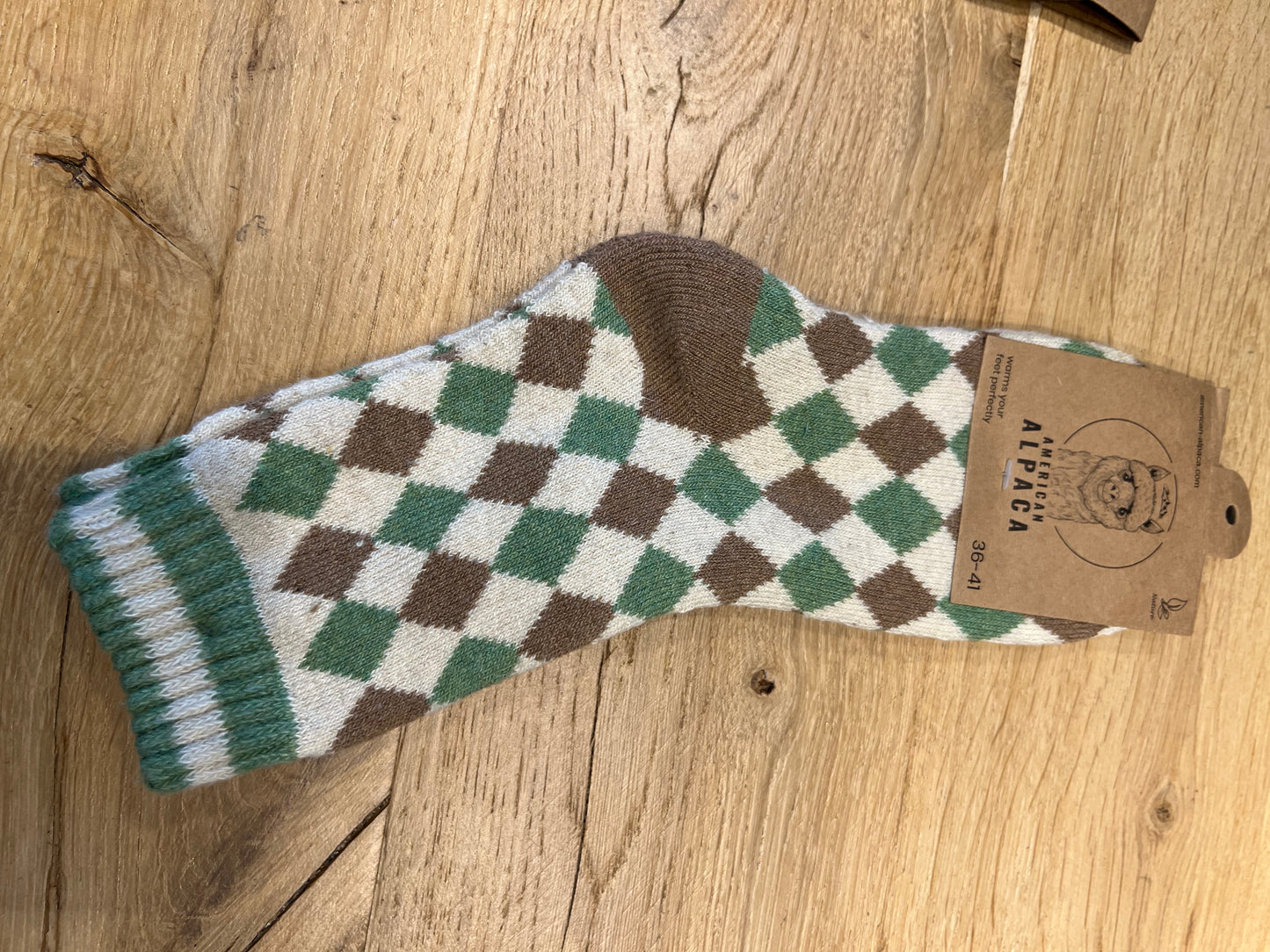 ✅Alpaca Socken Gr. 36-41 "Grün Creme"