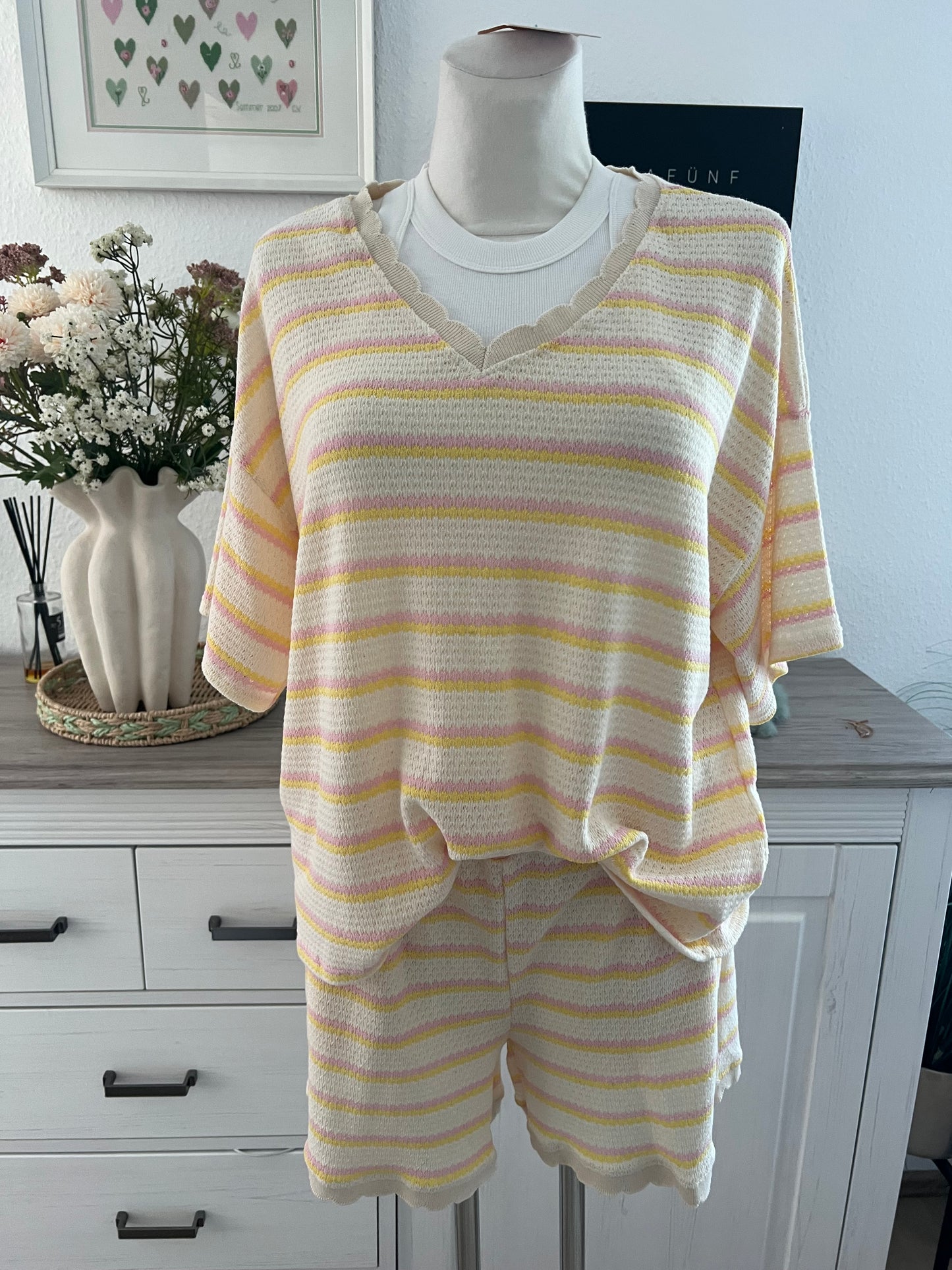 Strick Loungewear Set in pastellfarben
