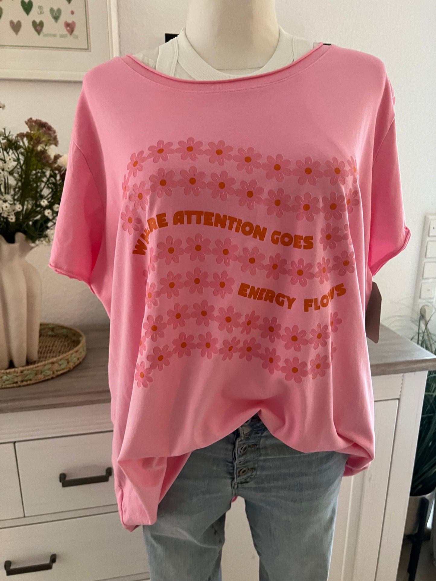 T Shirt  hinten länger mit Print
