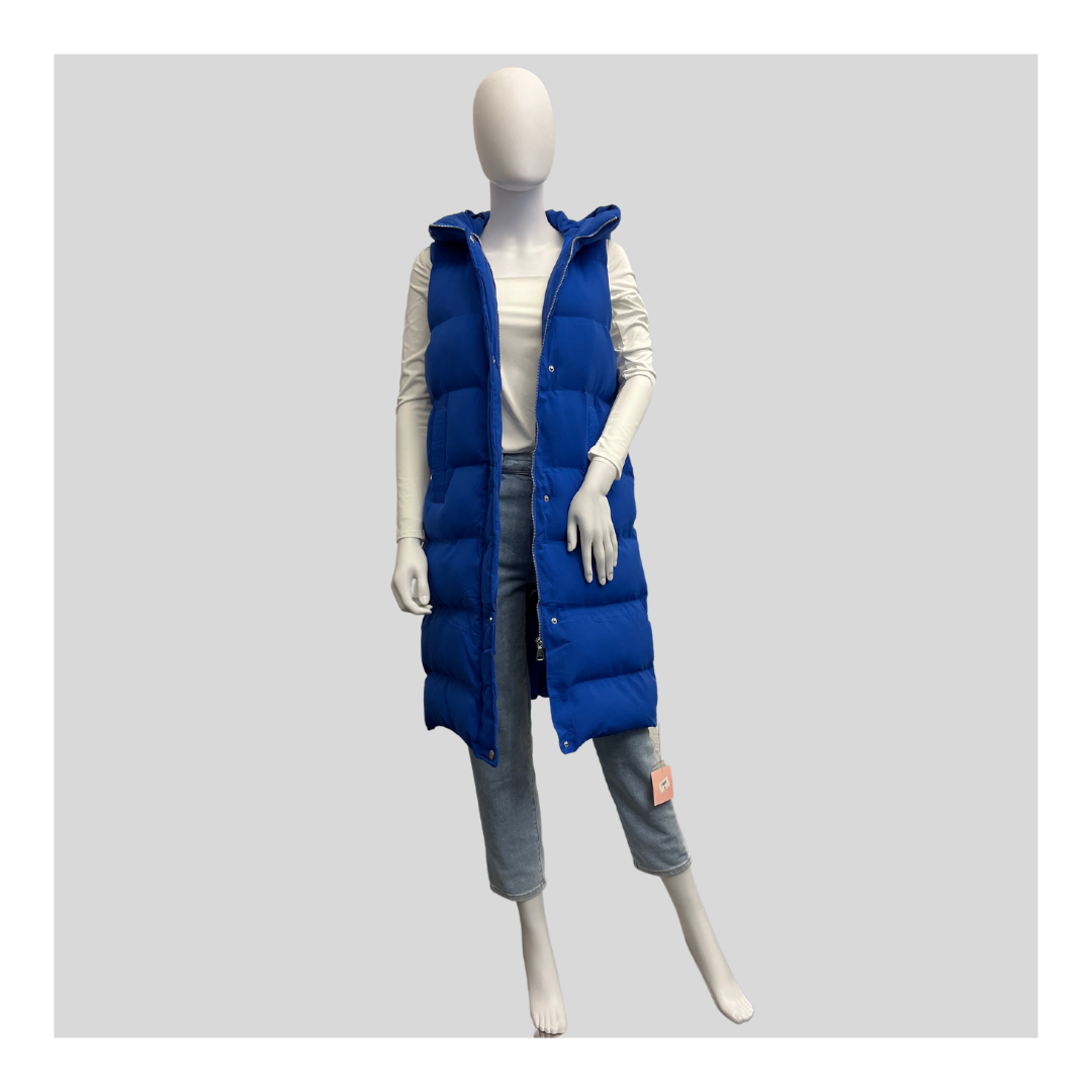 Lange Steppweste "Royal Blau"