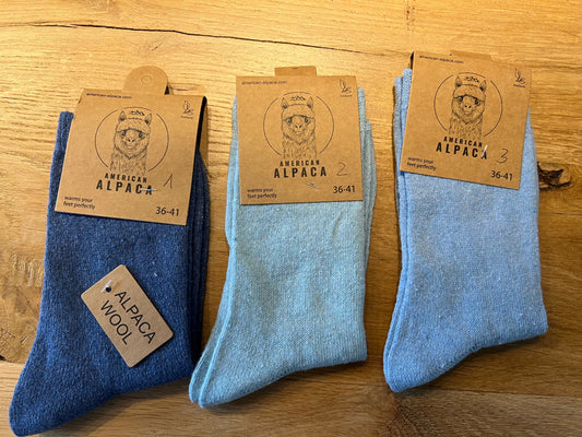 Alpaca Socken blau Gr 36-41 JN26-8106🦙