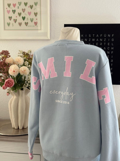 Sweatshirt Zwillingsherz hellblau Smile