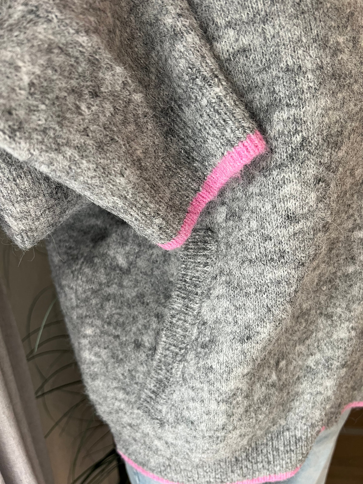 Zwillingsherz Jacke grau rosa xl
