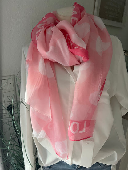 Schal Love mit Herzen
