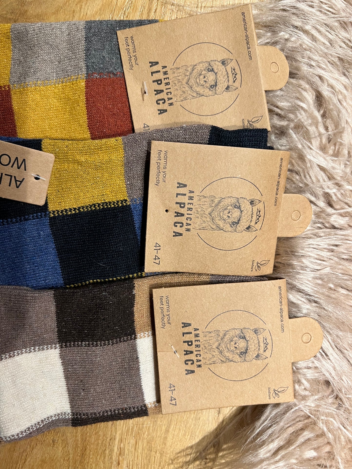 ✅Alpaca Herren Socken Gr. 41-47  “kariert dünn”