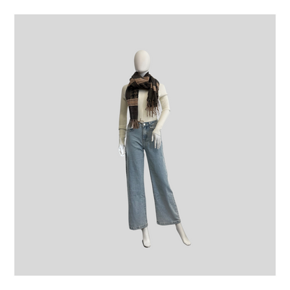 Schal "Karo Schwarz/Beige"