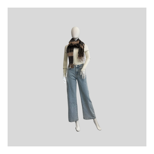 Schal "Karo Schwarz/Beige"