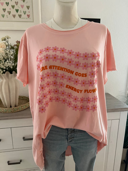 T Shirt  hinten länger mit Print