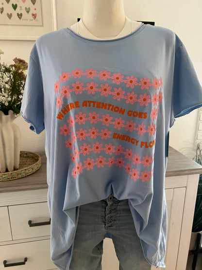 T Shirt  hinten länger mit Print