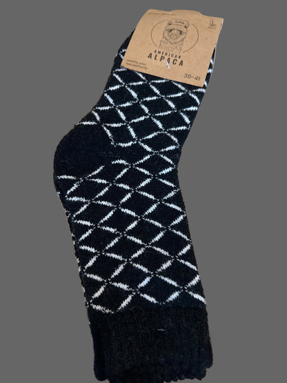 Alpaca Socken schwarz weiß Gr 36-41