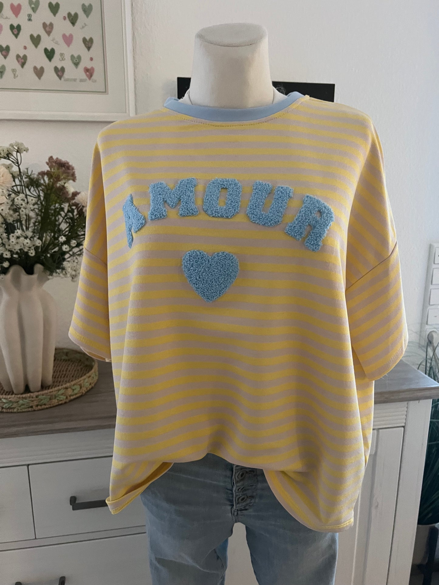 T Shirt Amour gestreift